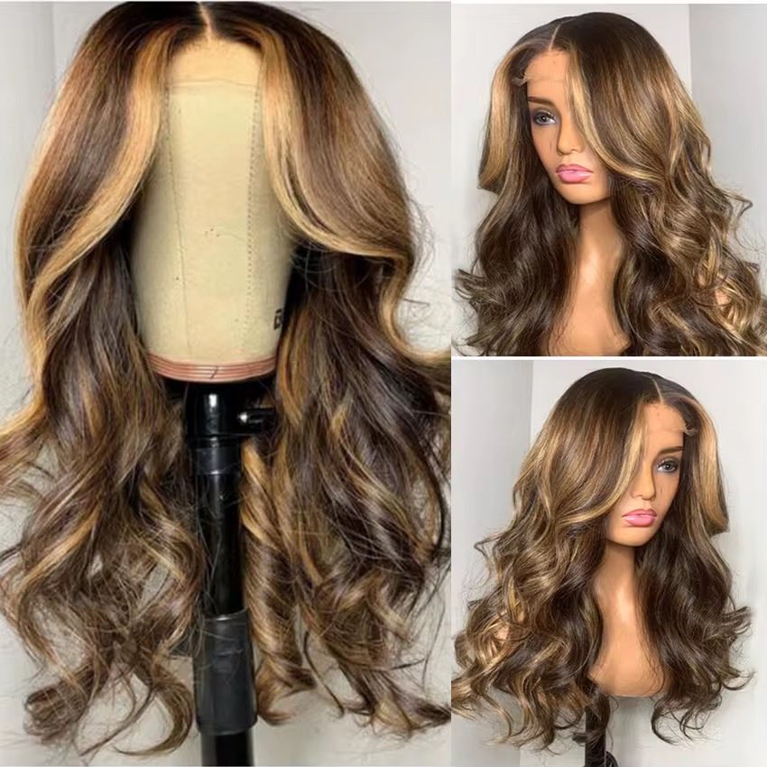 Model wearing the Pettyphia 20-inch Body Wave Wig, demonstrating its luxurious look and comfortable fit, available for online purchase in Chicago.