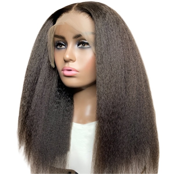 Close-up of the 7x5 glueless design of the Pre-Plucked Human Hair Wig, highlighting its natural hairline, perfect for women shopping online in Los Angeles at Pettyphia.