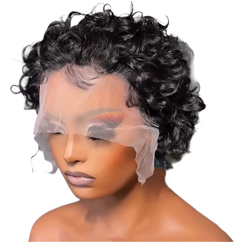 Front view of 13x4 Lace Front Short Curly Bob Wig, perfect for African American women in urban areas like Atlanta and Houston- pettyphia