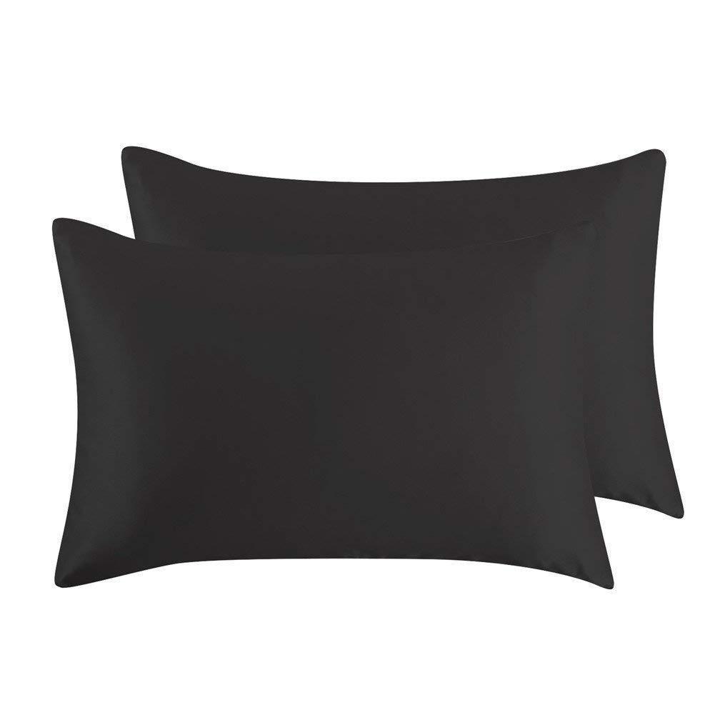 black color of Pettyphia Luxury Silk Pillowcase presented in elegant packaging, perfect for gifts, available for online delivery in Atlanta, Georgia.